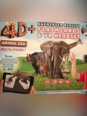 4D Flashcards & VR Headset Animal Zoo Set - Colorful Animal Graphics